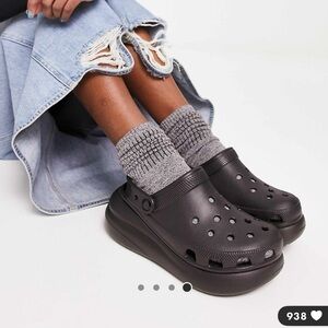 Crocs classic crush clogs in black